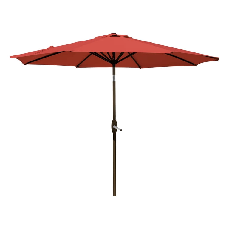 WestinTrends 9 ft Outdoor Patio Market Umbrella with Black Round Base - Red