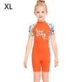 thumbnail image 2 of Buceo vela mojada chicas seco rápido stand stands traje de baño manga corta cuello redondo cuello completo traje de neopreno para surfear natación buceo naranja xl Advancent OD003667-12, 2 of 7