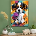 thumbnail image 2 of Nederlandse Kooikerhondje Dog Playing Boxing Stretched Canvas Size 8x12 – Vintage Style Nederlandse Kooikerhondje Dog Art for Boxing Fans, Great Gift for Dog Owners, 2 of 5