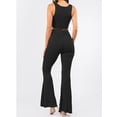thumbnail image 3 of A2Y Women's 2 Pieces Sleeveless Crop Top and Flare Pants Sets Black S, 3 of 3