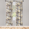 thumbnail image 3 of Ambesonne Vintage Floral Curtains, Magnolia Flower Plot, Pair of 28"x63", Earth Yellow and Paprika, 3 of 5