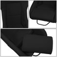 thumbnail image 5 of DNA Motoring Black Fabric Fixed Position Racing Car Bucket Seat Pair Full Set w/Sliders, 5 of 7