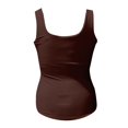 thumbnail image 4 of GXIPO Womens Square Neck Double Lined Tank Tops Low Back Fitted Sleeveless Tops Coffee 2XL, 4 of 6