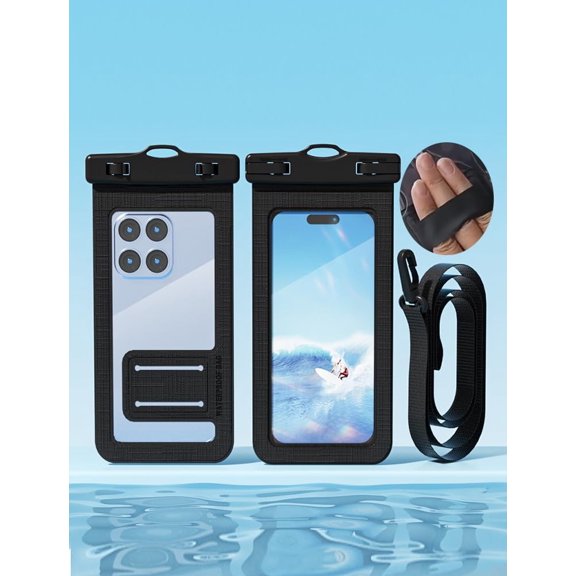 Waterproof Phone Pouch with Finger Strap, Waterproof Phone Case Compatible with iPhone 16 15 14 13 Pro Max,S24 S23 Ultra, IPX8 Cellphone Dry Bag for Beach Cruise Ship Essentials and up to 7.5"
