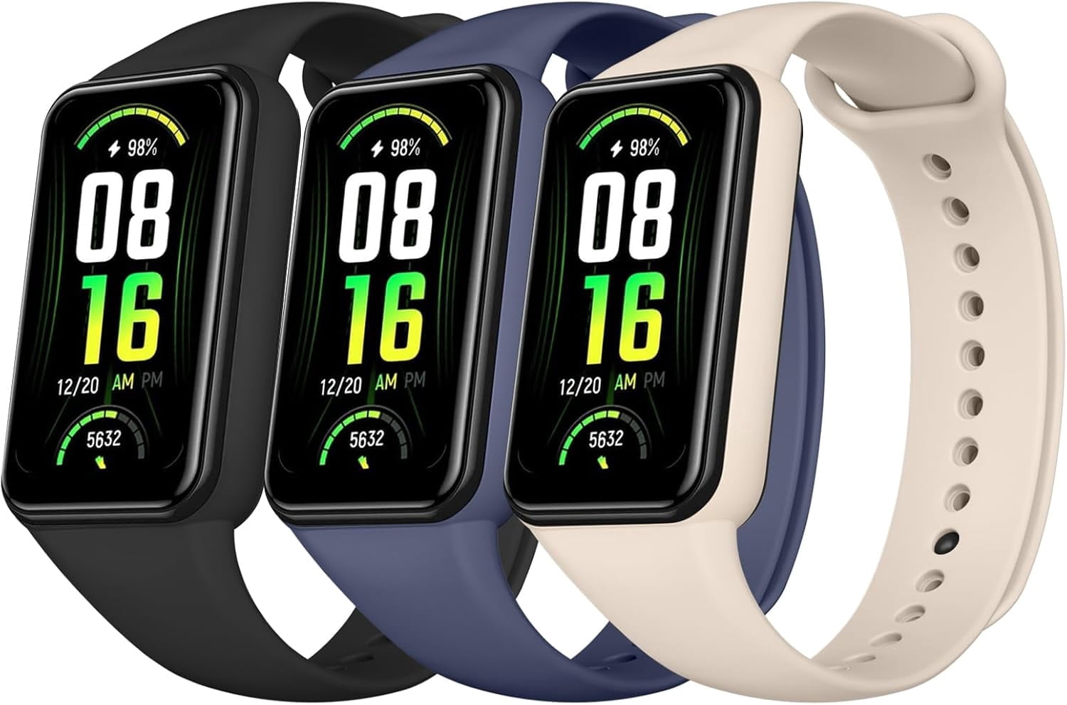 Lot De 2 Bracelets Silicone Pour Amazfit Band 7 – Réglables, Respirants, Multicolores