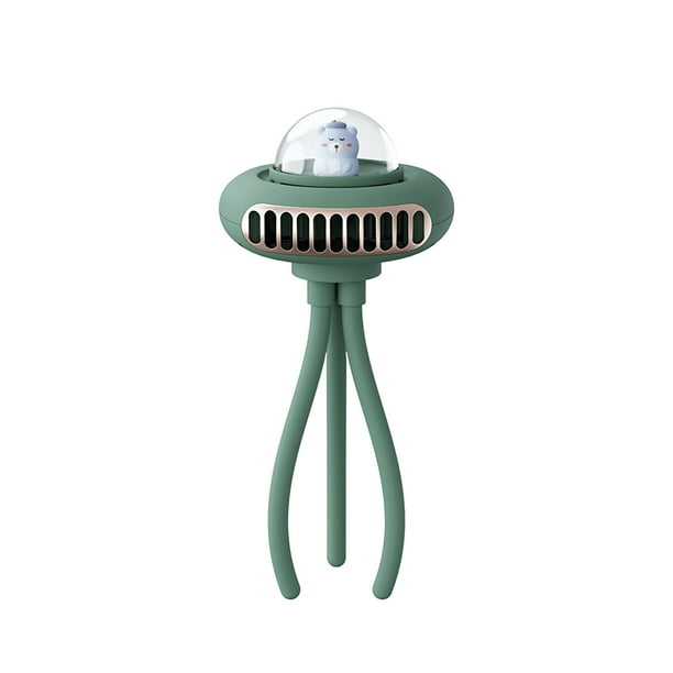 Xihbxyly Ventilador para Cochecito Space Capsule, Recargable Por Usb, Motor Silencioso Sin Escobillas, 4 Velocidades Ajustables, Soporte Multifunción para Móvil, Ideal para El Verano, Ideal para Bebé