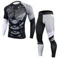 thumbnail image 1 of xiaxaixu 2Pcs Men Spring Sportswear, Multicolor Pullover Tops + Tight Pants, 1 of 9
