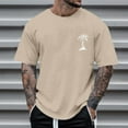 thumbnail image 2 of Gubotare Mens Print Oversize Shirts Short Sleeve Tee T Shirts Summer Loose Casual Tops (Beige,XL), 2 of 3
