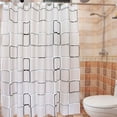 thumbnail image 4 of Bathroom Shower Curtains Waterproof Bath Curtain PEVA Modern Geometric Plaid Pattern Farmhouse Household Decoration Translucent, 4 of 7