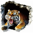 thumbnail image 3 of 3D Tiger Wall Decals Wild Animal Wall Stickers Break Through The Walls Art Murals Peel and Stick Adhesive Sticker for Nursery Playroom Room Bedroom Living Room 70x60cm, 3 of 9