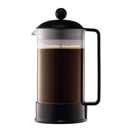 Glass 3 Cup Coffee Press - Bodum BRAZIL French Press Coffee Maker, 12 Cup, 51 Oz, Black