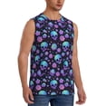 thumbnail image 2 of Pofeuu purple Skull flower Print Men's Muscle T-Shirt, Sleeveless, Muscle Tank, Classic Muscle Tee Top For Men Casual Sleeveless Muscle T-Shirt Trendy Clothes-Medium, 2 of 7