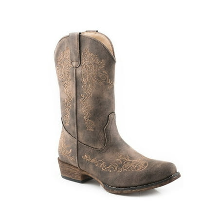 

Roper Kids Girls Riley Scroll Snip Toe Boots Mid Calf