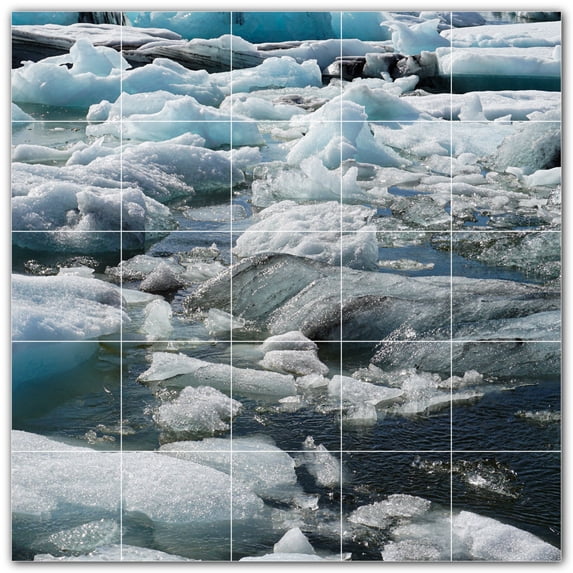 Picture-Tiles.com: Glacier Ceramic Tile Wall Mural WAL500740-55XL. 60"W x 60"H using (25) 12" x 12" Ceramic Tiles-Satin Finish