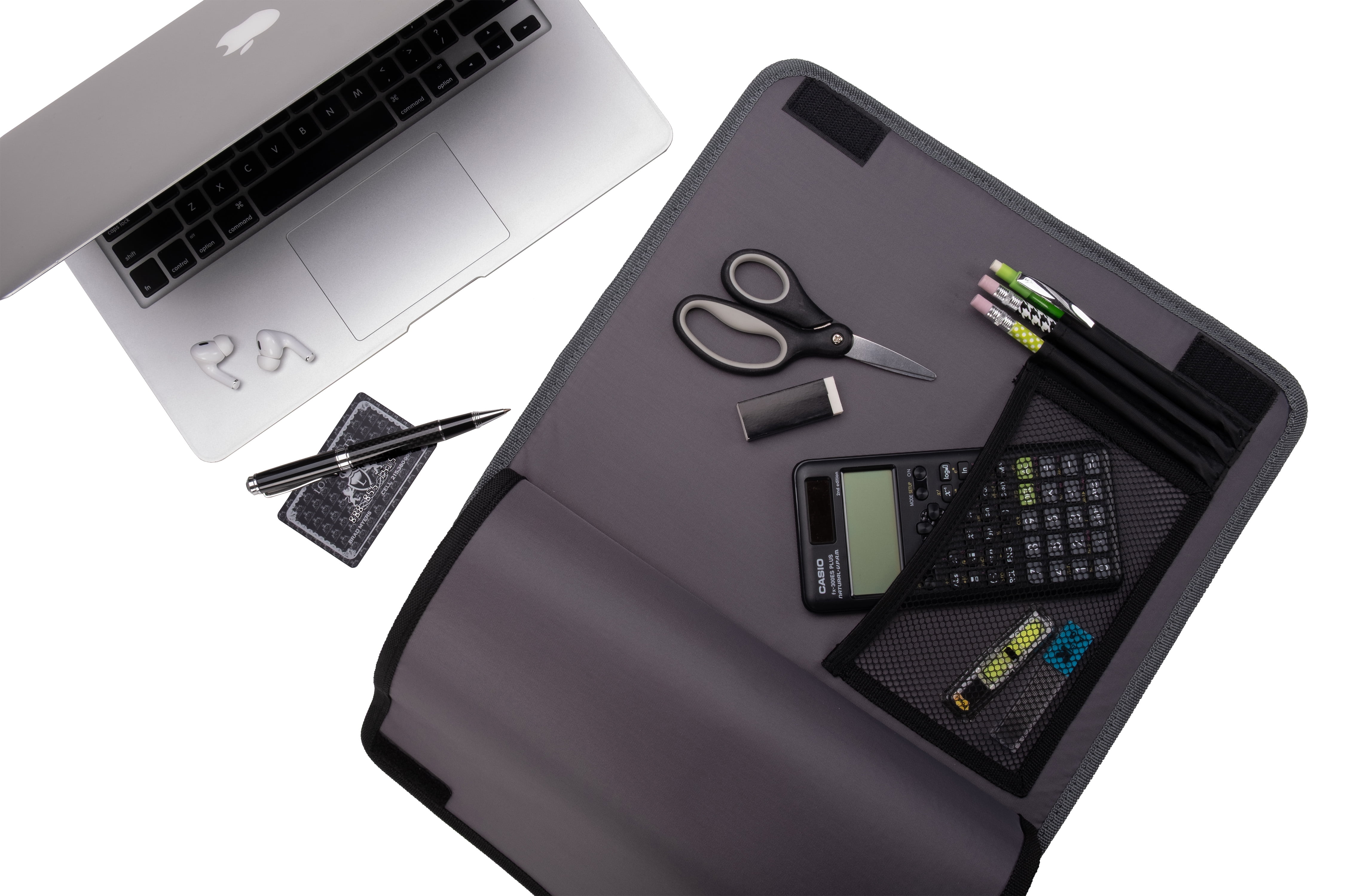 Pen+Gear 2" Round-Ring Zipper Binder, Black and Gray