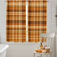 thumbnail image 6 of Bedroom Curtains 63 Inches length, Orange Checked Fall Window Treatment Curtain Drapes, Thanksgiving Buffalo Plaid Rod Pocket Curtain Panels for Living Room Kitchen, 42"x63", 2 Panels, 6 of 9