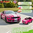 thumbnail image 3 of Joyracer 12 Volt Ride on Toys for Kids, Shelby GT350 Battery Powered Cars Gift w/ Remote Control, High/Low Speed, USB, Bluetooth/MP3, Horn, LED Light, Pink, 3 of 12