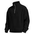 thumbnail image 6 of Zedker Fashion Honeycomb Knitted Casual Long Sleeve Quarter Zipper Shirts for Men Comfy Stand Collar Loose Breathable Tops,Black,XL, 6 of 6