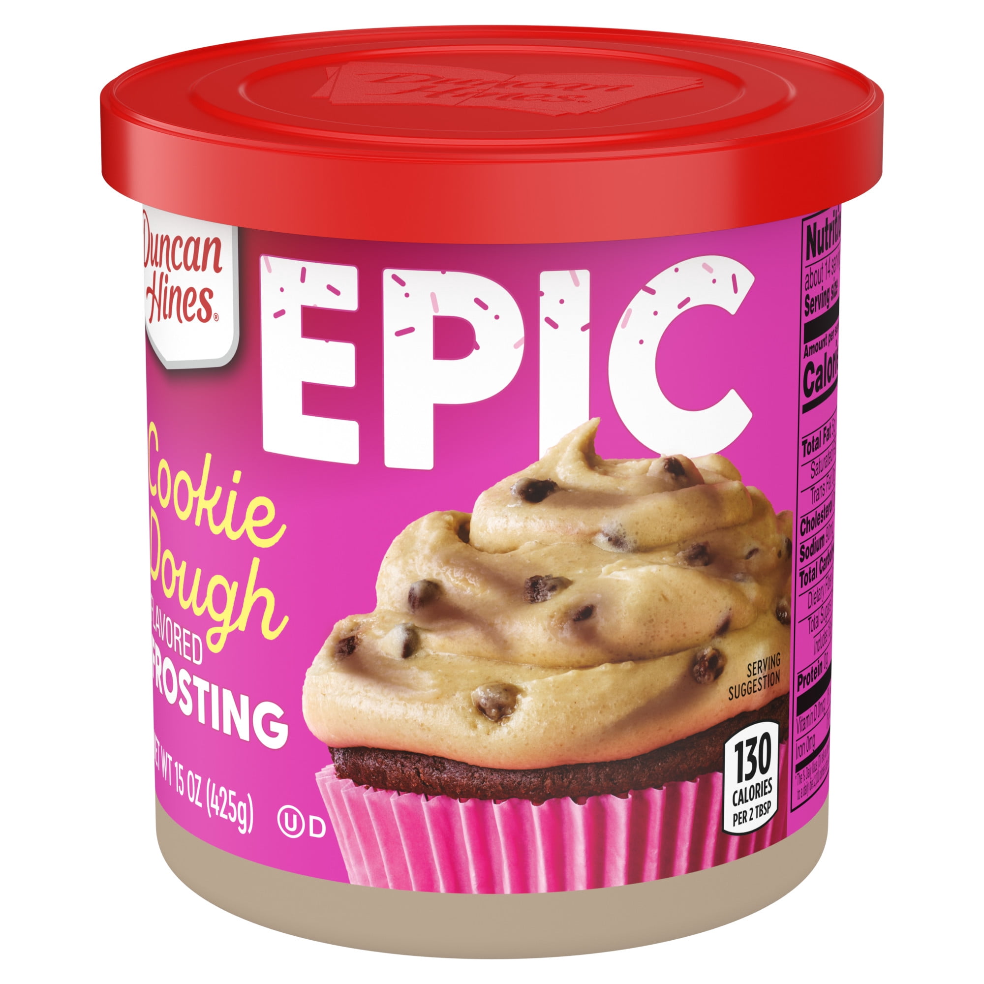 Duncan Hines EPIC Cookie Dough Flavored Frosting, 15 oz Can
