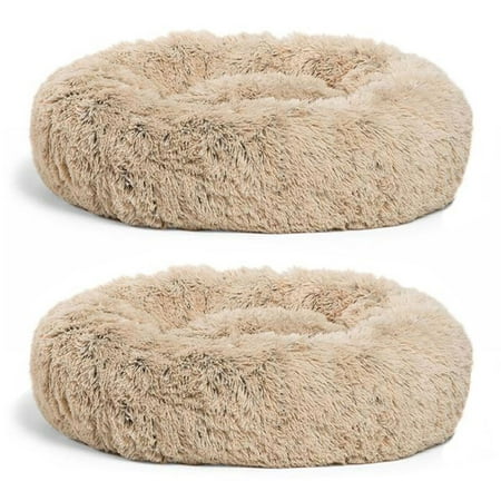 Best Friends by Sheri Luxury 23 In Shag Faux Fur Dog Cat Pet Bed, Taupe (2