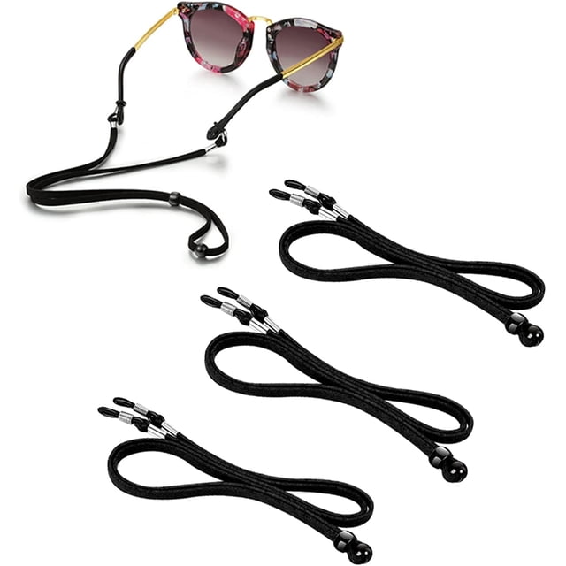 Cordón para gafas, 3 piezas, sujetadores universales ajustables para gafas, correas de PU, cuerdas para gafas, cordones para sujetar cuerdas, cordones para gafas para mujeres y hombres, cordón para el cuello para deportes, correr, acampar Rojo Verde