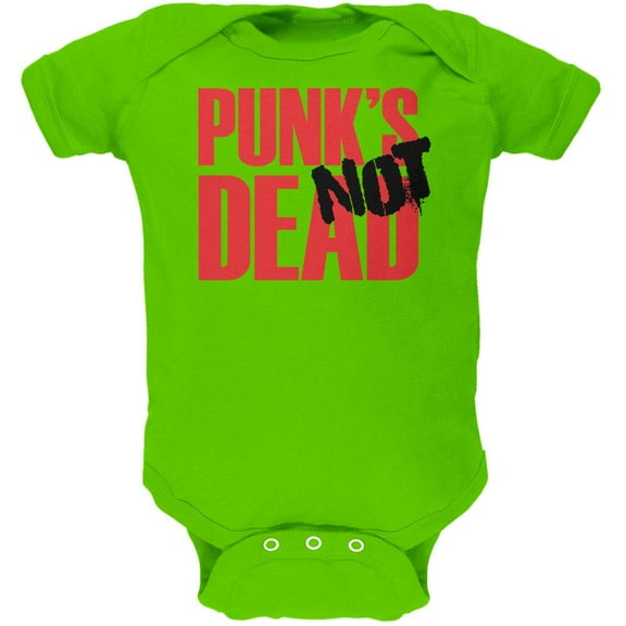 Punk's NOT Dead V2 Apple Green Soft Baby One Piece - 0-3 months