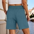thumbnail image 4 of KHONTS Linen Shorts for Women Casual Summer High Waist Wide Leg Beach Vacation Shorts with Pockets Green XL, 4 of 6