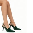 thumbnail image 4 of XYD Women Pointed Toe Slingback Pumps Stiletto Heels Buckled Back Strap Events Dinners Dress Shoes Size 12 Green, 4 of 4