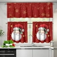 thumbnail image 3 of Red Christmas Santa Small Kitchen Curtains Sets Valance for Kitchen Windows Short Curtains Window Treatments Valance Sets for Kitchen Cafe 3 Piece Kitchen Curtains, 3 of 6