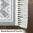 thumbnail image 3 of GlowSol 8'x10' Tassel Boho Area Rug Geometric Carpet Non-Slip Non-Shedding Soft Foldable Carpet for Dinging Room Home Office, Gray, 3 of 7