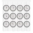 thumbnail image 3 of Ambesonne White Shower Curtain, Clocks and Black Numbers, 69"Wx84"L, Black White, 3 of 5