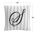 thumbnail image 2 of Gray Striped Ornate Letter Script S By Abc 16 X 16 Decorative Throw Pillow, 2 of 5