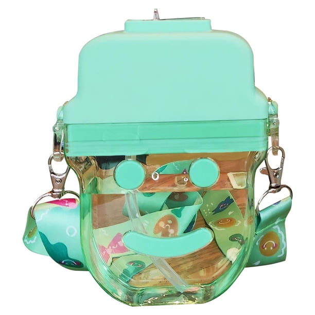 Taza De Paja Diseño De Helado De Dibujos Animados Botella De Agua Con Aislamiento Térmico Con Correa Para El Hombro Recipiente De Agua Para Llevar El Hombro A Prueba De Fugas Para Niños Al Aire Libre Cateissary HA026345-04