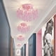 thumbnail image 3 of Candelabro Q&S, minicristal, montaje semiempotrado, 3 luces, color rosa, 3 of 9
