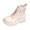 White, variant on LYHao Girls Ankle Boots With Buckle Lace Up Design And Side Zipper For Autumn Winter Fashion Casual Wear Comfortable Durable Leather Upper Sole ,Girls Boots Sizes 10 Black(3.5-4 Years)