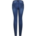 thumbnail image 2 of 2Luver, Women's, Stretchy 5 Pocket Medium Blue Skinny Jeans, Medium Blue, 17, 2 of 2