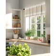 thumbnail image 6 of Khaki Stripes Window Valance Curtain French Stripe Farmhouse Style Rod Pocket Short Curtain for Living Room, Bedroom & Kitchen Window Decor 42x18in, 6 of 8