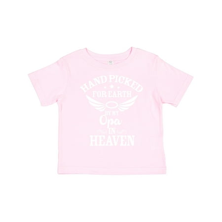 

Inktastic Handpicked for Earth By My Opa in Heaven with Angel Wings Boys or Girls Toddler T-Shirt