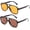 Yellow + Brown, variant on Classic  Aviator Sunglasses for Women Men Large Frame Retro 70s Sunglasses