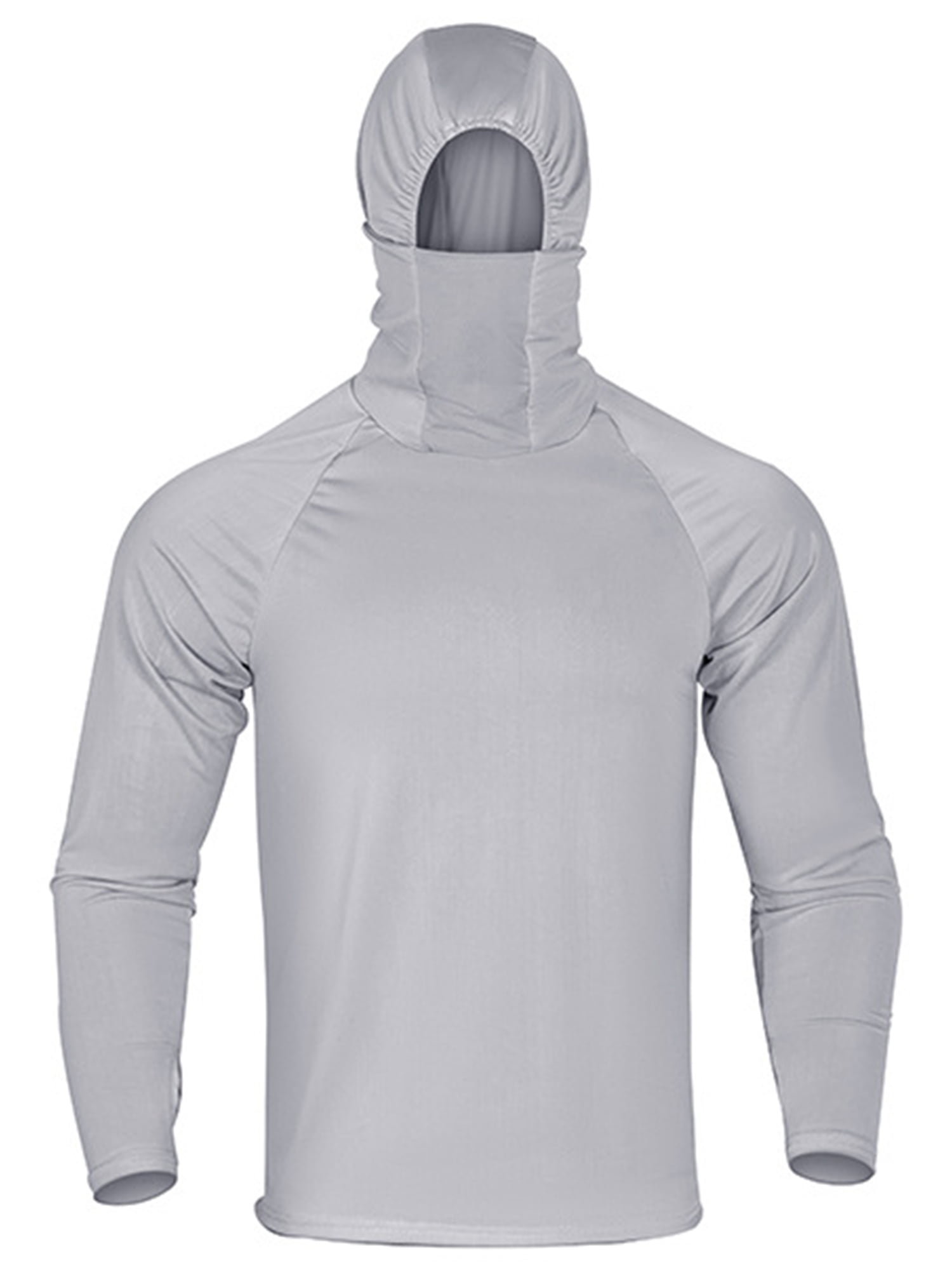 Niuer Breathable Fishing Shirts for Men UPF 50 with Gaiter Mask Sun  Protection T-Shirt Summer Quick Dry Long Sleeve Fishing Hoodies Tops 