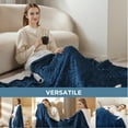thumbnail image 7 of Cozy Comfort Soft Ribbed Flannel Electric Blanket - Fast Heating with 6 Heat Levels, 4 Time Settings, Auto-Off (50x60 inches, Navy), 7 of 7