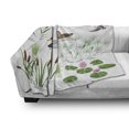 thumbnail image 3 of Rubber Duck Soft Flannel Fleece Throw Blanket, Lake Animals and Plants Lily Flowers Reeds Cane in the Pond Nature Park, Cozy Plush for Indoor and Outdoor Use, 50" x 70", White Green, by Ambesonne, 3 of 6