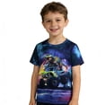 thumbnail image 2 of Byoo Toddler Boys Truck Graphic Tee Short Sleeve Crew Neck Cosmic Print T Shirt Soft Comfy Pullover Top, 2 of 3