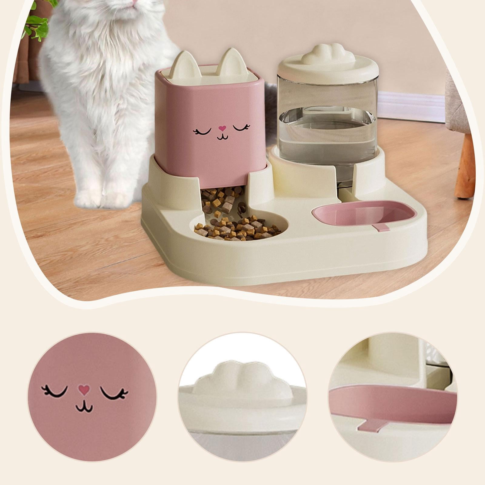 Fzaqwen Automatic Cat Feeder Anti Slip Base Cat Dog Bowl Feeding Station Food Feeder