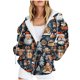 thumbnail image 1 of Sudadera con capucha y manga larga para mujer, informal, con capucha, con estampado navideño, bolsillo, cremallera, manga larga, sudadera con capucha, sudadera de poliéster para mujer, 1 of 4