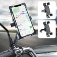 thumbnail image 1 of Soporte universal para teléfono de motocicleta | Soporte ABS giratorio de 360° | Bloqueo automático con una sola mano | Para teléfonos de 4,5-6,3" | Soporte antideslizante a prueba de golpes | Negro, 1 of 6