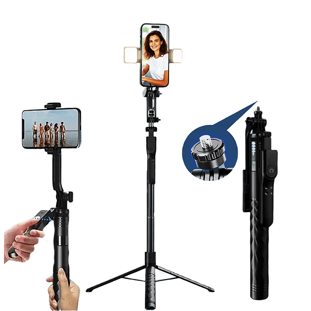 FANGTUOSI 1.7m Wireless Bluetooth Selfie Stick Tripod Stand Foldable Monopod With Led Light For iPhone and Xiaomi Smartphones