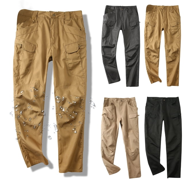 UVEASISHA Liquidation Pantalons de Randonnée pour Hommes Légers à Séchage Rapide Pantalons Cargo d'Extérieur Imperméables Jambe Droite Pantalons de Travail Pantalons Tactiques à Multiples Poches pour Hommes Noir 3TG