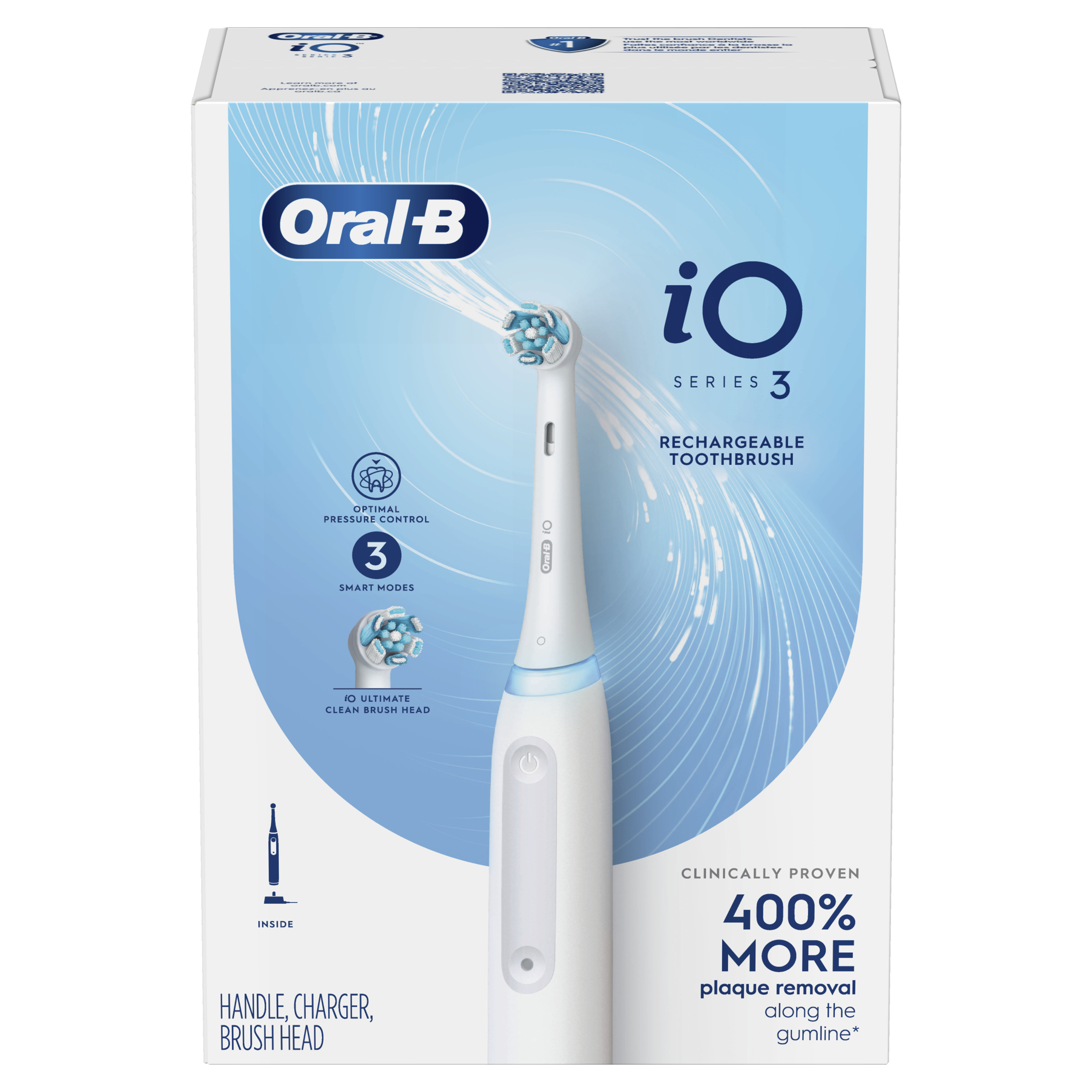 Oral-B iO Series 3 Electric Toothbrush with (1) Brush Heads Rechargeable, White - image 2 of 9