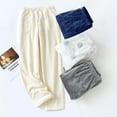 thumbnail image 4 of Douhoow Women Flannel Pajama Pants Winter Warm Sleep Pants Fleece Drawstring Trousers, 4 of 9